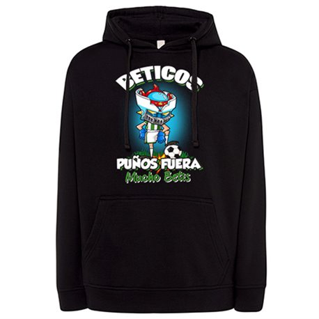 Sudadera frase béticos puños fuera parodia robot de los 80 para nostálgicos futboleros del Betis