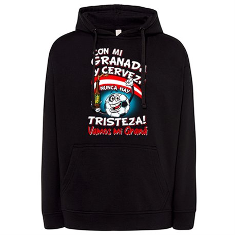 Sudadera frase con mi Granada y cerveza nunca hay tristeza Graná para aficionado al fútbol