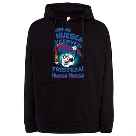 Sudadera frase con mi Huesca y cerveza nunca hay tristeza para aficionado al fútbol