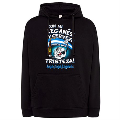 Sudadera frase con mi Leganés y cerveza nunca hay tristeza Lega para aficionado al fútbol