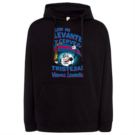 Sudadera frase con mi Levante y cerveza nunca hay tristeza para aficionado al fútbol