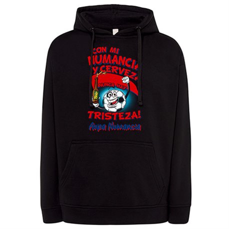 Sudadera frase con mi Numancia y cerveza nunca hay tristeza Soria para aficionado al fútbol