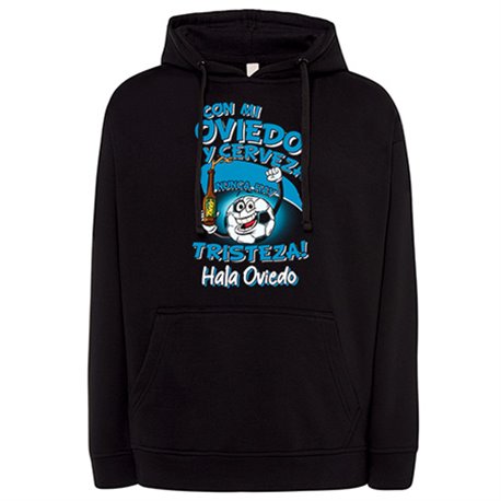 Sudadera frase con mi Oviedo y cerveza nunca hay tristeza para aficionado al fútbol