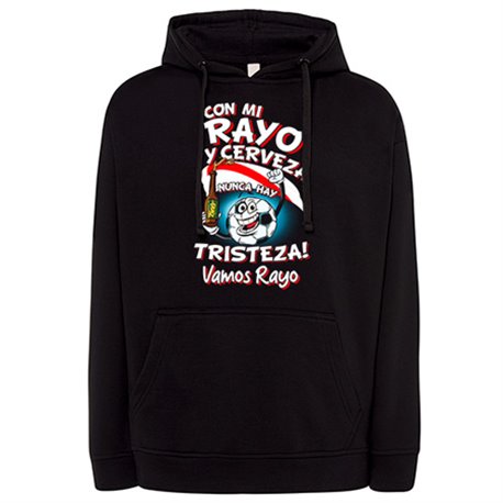 Sudadera frase con mi Rayo y cerveza nunca hay tristeza Vallecas para aficionado al fútbol