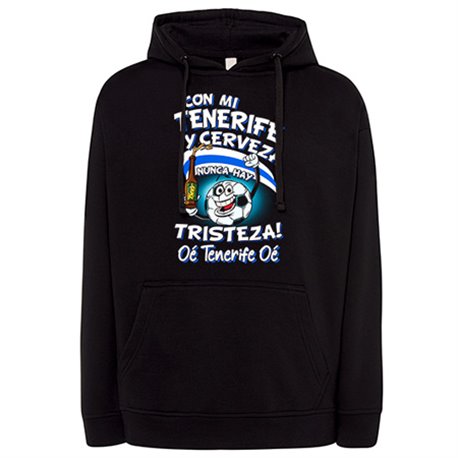 Sudadera frase con mi Tenerife y cerveza nunca hay tristeza para aficionado al fútbol