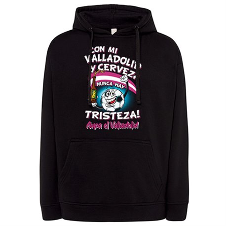 Sudadera frase con mi Valladolid y cerveza nunca hay tristeza para aficionado al fútbol