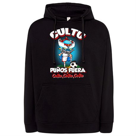 Sudadera frase cultu puños fuera parodia robot de los 80 para nostálgicos futboleros