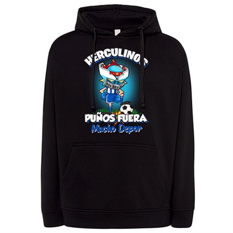 Sudadera frase Herculinos puños fuera parodia robot de los 80 para nostálgicos futboleros del Depor