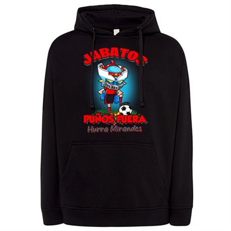 Sudadera frase jabatos puños fuera parodia robot de los 80 para nostálgicos futboleros del Mirandés
