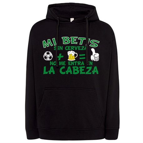 Sudadera frase mi betis sin cerveza no me entra en la cabeza frase para futboleros