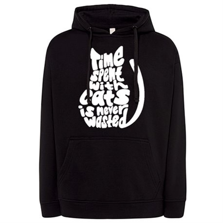 Sudadera frase para amantes de gatos time spent with cats is never wasted