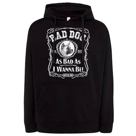 Sudadera frase perro mascota raza Akita Inu Bad dog as bad as I wanna be