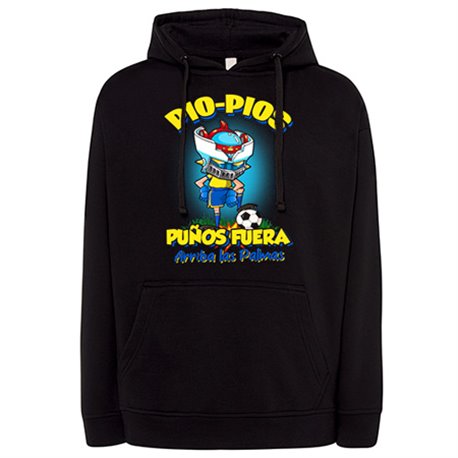 Sudadera frase pio pios puños fuera parodia robot de los 80 para nostálgicos futboleros de Las Palmas