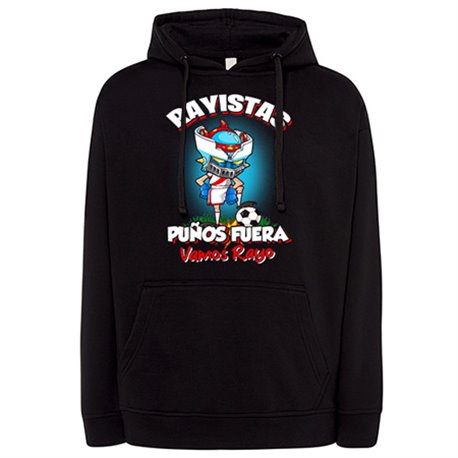Sudadera frase rayistas puños fuera parodia robot de los 80 para nostálgicos futboleros del Rayo