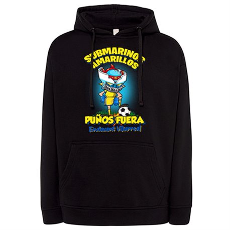 Sudadera frase submarinos amarillos puños fuera parodia robot de los 80 para nostálgicos futboleros de Villarreal