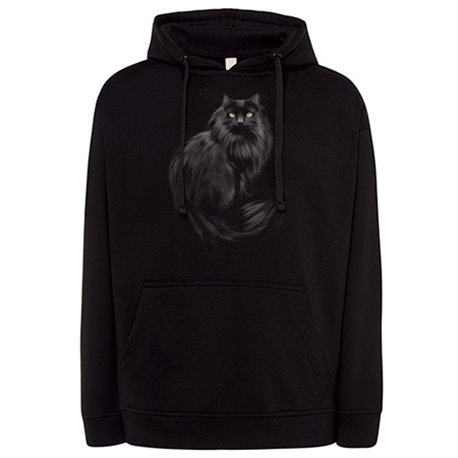 Sudadera gato negro peludo