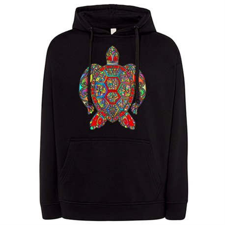 Sudadera ilustración de tortuga tribal maori coloreada