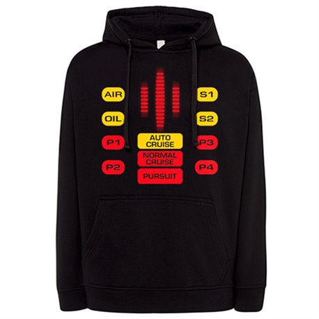 Sudadera ilustración mandos botones de un coche fantástico