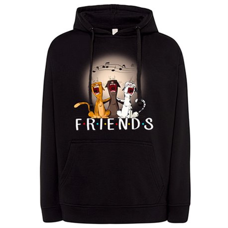 Sudadera ilustración parodia divertida de amigos gatunos gatos cantando