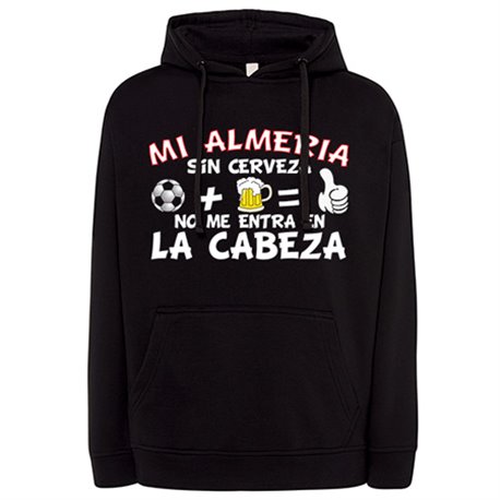 Sudadera Mi Almería sin Cerveza no me entra en la cabeza frase para futboleros