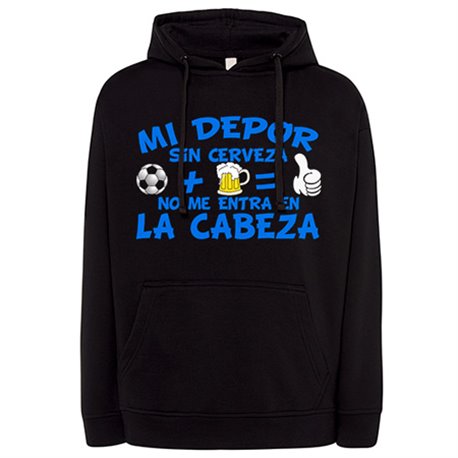 Sudadera Mi Depor sin Cerveza no me entra en la cabeza frase para futboleros