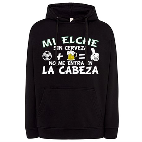 Sudadera Mi Elche sin Cerveza no me entra en la cabeza frase para futboleros