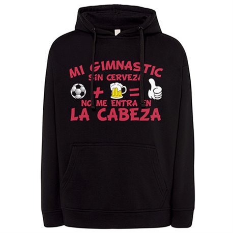 Sudadera Mi Gimnàstic sin Cerveza no me entra en la cabeza frase para futboleros