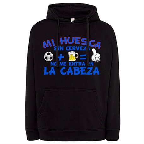 Sudadera Mi Huesca sin Cerveza no me entra en la cabeza frase para futboleros