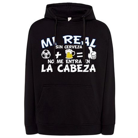 Sudadera Mi Real sin Cerveza no me entra en la cabeza frase para futboleros