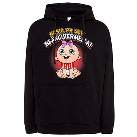 Sudadera nacida para ser Blanc i vermella para aficionada al fútbol de Girona