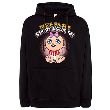 Sudadera nacida para ser Sportinguista para aficionada al fútbol de Gijón