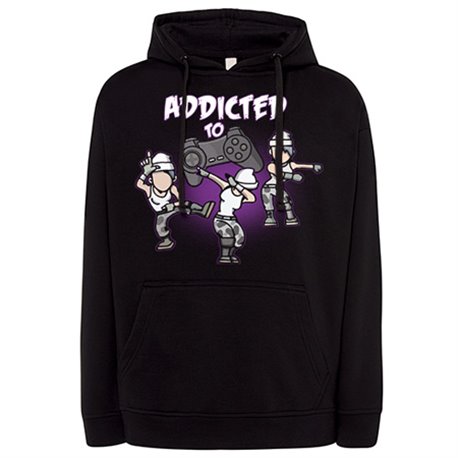 Sudadera para gamer frase addicted to play viciado de los videojuegos con pose baile Take L Dab y Floss