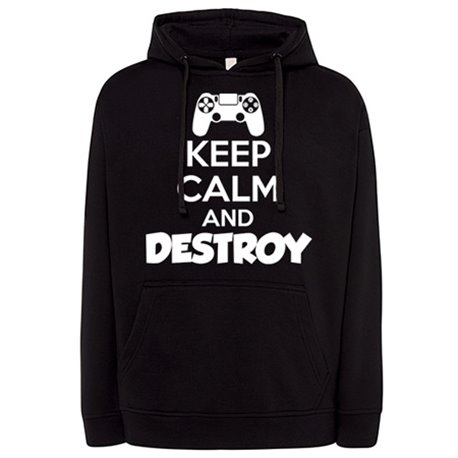 Sudadera para gamers de la play frase Keep Calm And Destroy