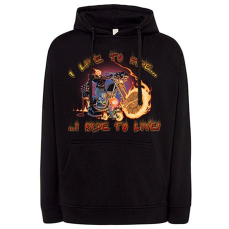 Sudadera para moteros I Live To Ride I Ride To Live
