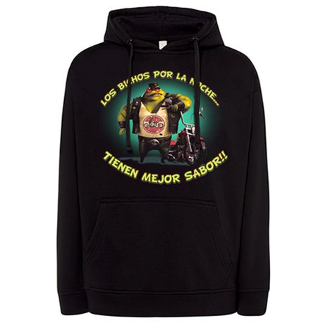 Sudadera para moteros los bichos por la noche tienen mejor sabor