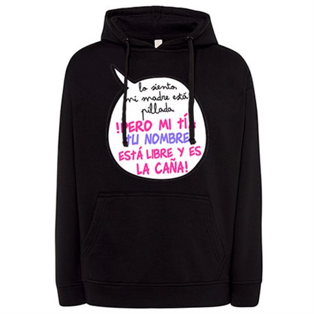 Sudadera personalizable con nombre frase divertida mi tía está libre y es la caña chica