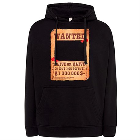 Sudadera personalizada con foto Love Wanted el más buscado