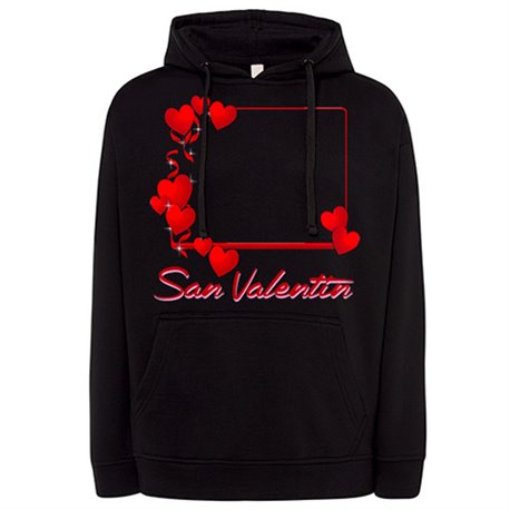 Sudadera personalizada con foto marco corazones San Valentín