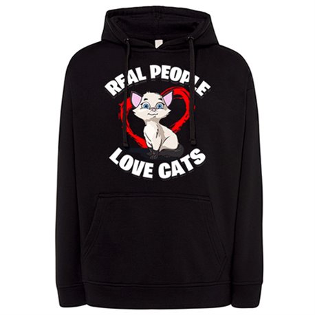 Sudadera real people love cats amantes de gatos