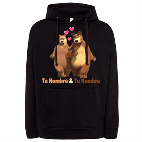 Sudadera San Valentín pareja de ositos personalizable con nombre
