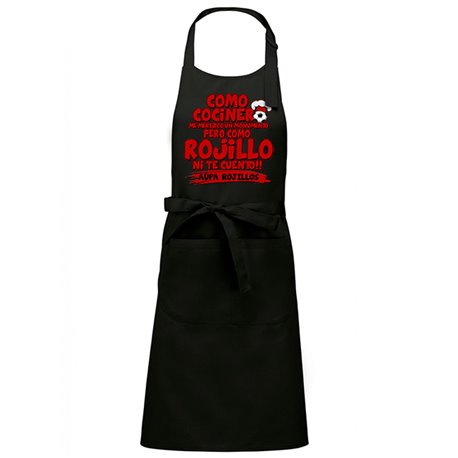 Delantal rojillo cocinero de Pamplona aficionado al fútbol