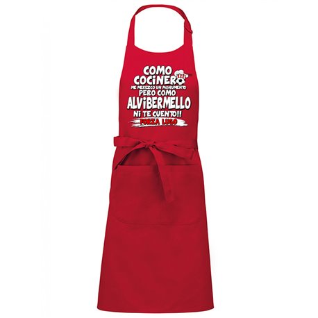 Delantal Lugo cocinero Alvibermello aficionado al fútbol