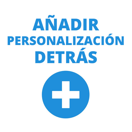 Cara adicional personalizada detrás con tu logo o diseño grande