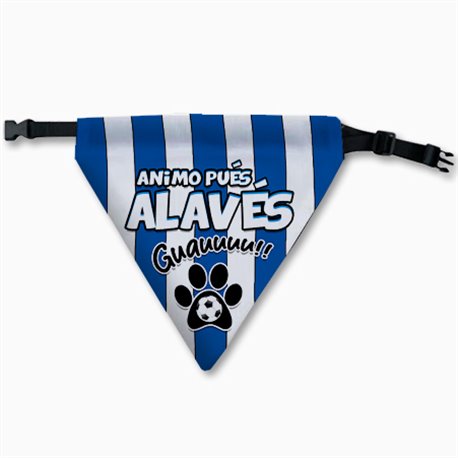 Collar pañuelo para perro del Alavés Babazorro aficionado al fútbol