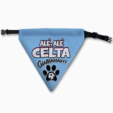 Collar pañuelo para perro del Celta celeste aficionado al fútbol