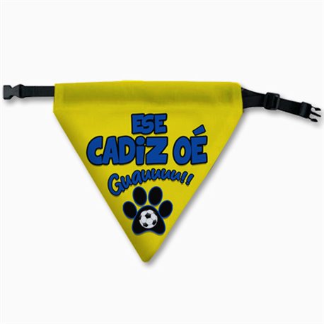 Collar pañuelo para perro del Cádiz aficionado al fútbol