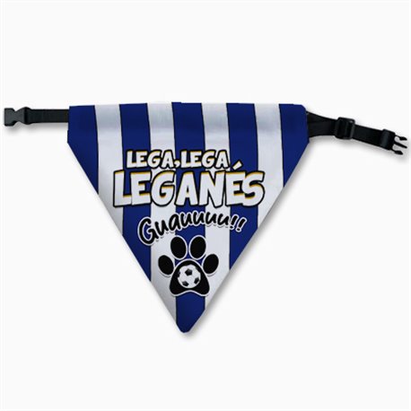Collar pañuelo para perro del Leganés pepinero aficionado al fútbol