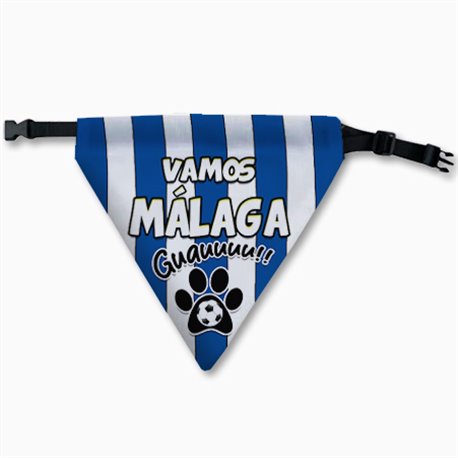 Collar pañuelo para perro del Málaga boquerón aficionado al fútbol
