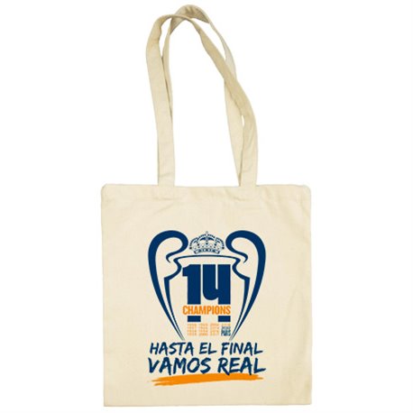 Bolsa de tela 14 champions hasta el final vamos real para aficionado del fútbol de Madrid