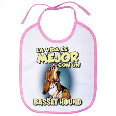 Babero la vida es mejor con un perro de raza Basset Hound